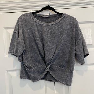 Grey twist t shirt